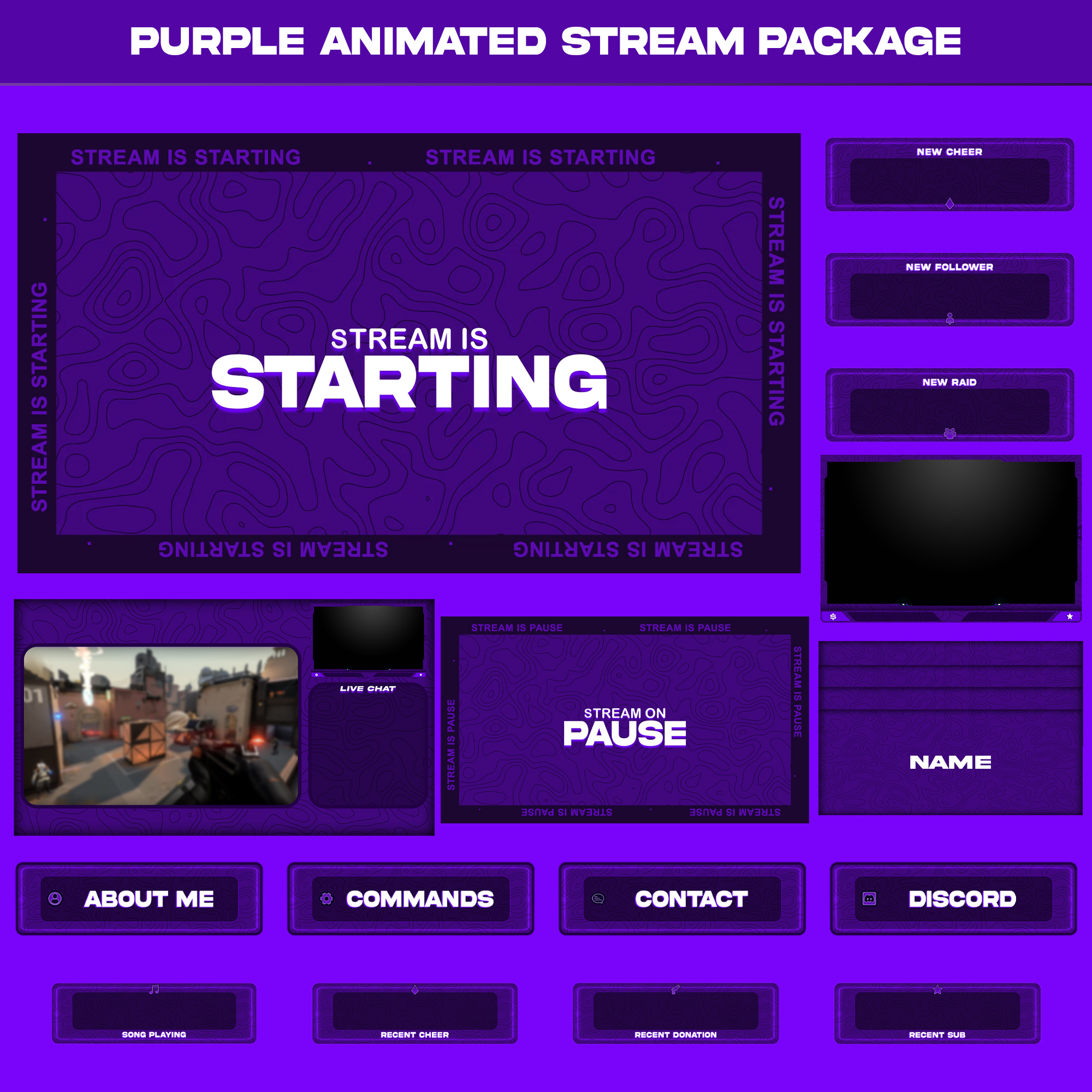 Example of Full Stream Overlay & Mascot Logo Pack