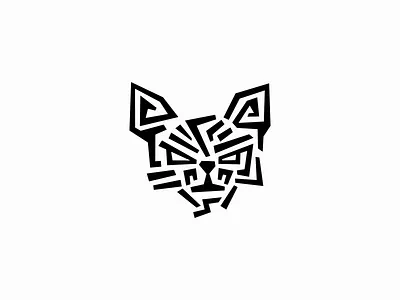 Abstract Geometric Cat Logo abstract animal bold branding cat design emblem feline geometric icon identity illustration logo mark maze modern pet symbol unique vector
