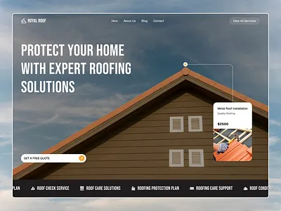 Roofing landing page Website Design company construction hero homepage landing page responsive roofing her roofing landing page roofing repair roofing website service service website ui uiux ux website