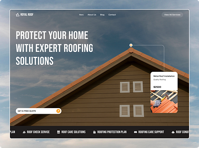 Roofing landing page Website Design company construction hero homepage landing page responsive roofing her roofing landing page roofing repair roofing website service service website ui uiux ux website