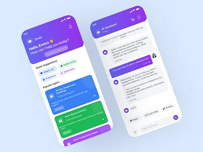AI Chatbot Mobile App UI Design aiapp aichatbot appconcept behance chatappui chatinterface cleaninterface dribbble figmadesign gradientui minimaldesign mobileappdesign productdesign uiuxdesign uxdesign