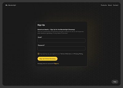 Daily UI 001 - Sign Up. 001 challenge daily daily ui daily ui 001 in interface log log in login sign sign up signup ui ui ux uiux ux