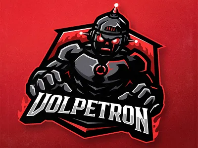 Robot Mascot logo done for American DJ Ray Volpe! branding esport esportlogo gaming hockey hockey jersey hockey logo illustration jersey logo mascot mascot logo merch logo ray volpe red robot logo robot logo robots volpetron