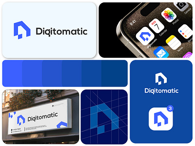 Digitomatic Technology Solutions modern logo brandidentity branding design development logo full branding graphic design logo modern logo saas logo software development logo technology solutions
