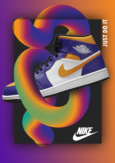 nike shoes poster 3d animation banner branding flyer graphic design logo poster ui