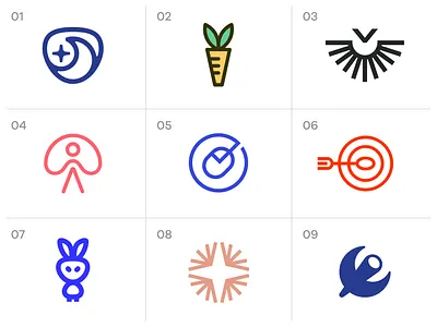Logo Design Selection - Q3 2025 ai animal app icon branding carrot logo logodesign logodesigner mark modern moon mouse owl rebranding saas star startup brand identity sustainability symbol tech