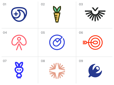 Logo Design Selection - Q3 2025 ai animal app icon branding carrot logo logodesign logodesigner mark modern moon mouse owl rebranding saas star startup brand identity sustainability symbol tech