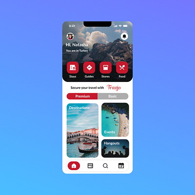 Travel Application Homescreen Redesign 3d branding graphic design illustration logo motion graphics typography ui ux