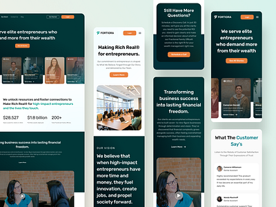 Fortiora - Wealth Agency Landing Page about us agency app clean corporate design features finance framer investment landing page mobile money template ui ux wealth web design webflow website