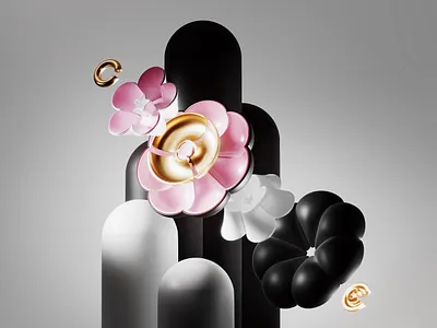 Bloom Explosion 3d branding candy design flower geometry illustration logo pink sweet