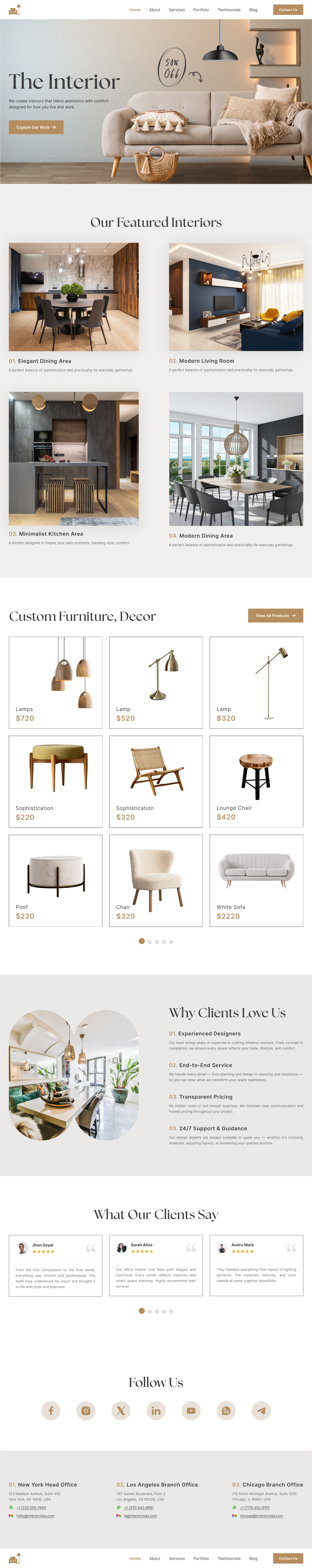 Interior Design Website UI/UX by Khadiza Samina on Dribbble