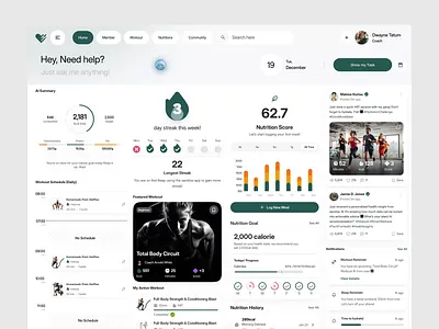 Fitness Nutrition Dashboard Design chat crm dashboard dashboard ui fitness app design fitness dashboard healthcare healthcare dashboard nutrition app product design web app web app design web design web ui website website design