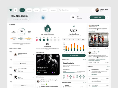 Fitness Nutrition Dashboard Design chat crm dashboard dashboard ui fitness app design fitness dashboard healthcare healthcare dashboard nutrition app product design web app web app design web design web ui website website design
