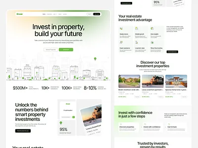 Livest Real Estate Investment Website UIUX Design app card ui design interface product service startup ui ux web website
