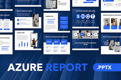 Azure Report PowerPoint Theme google slides keynote powerpoint ppt template theme