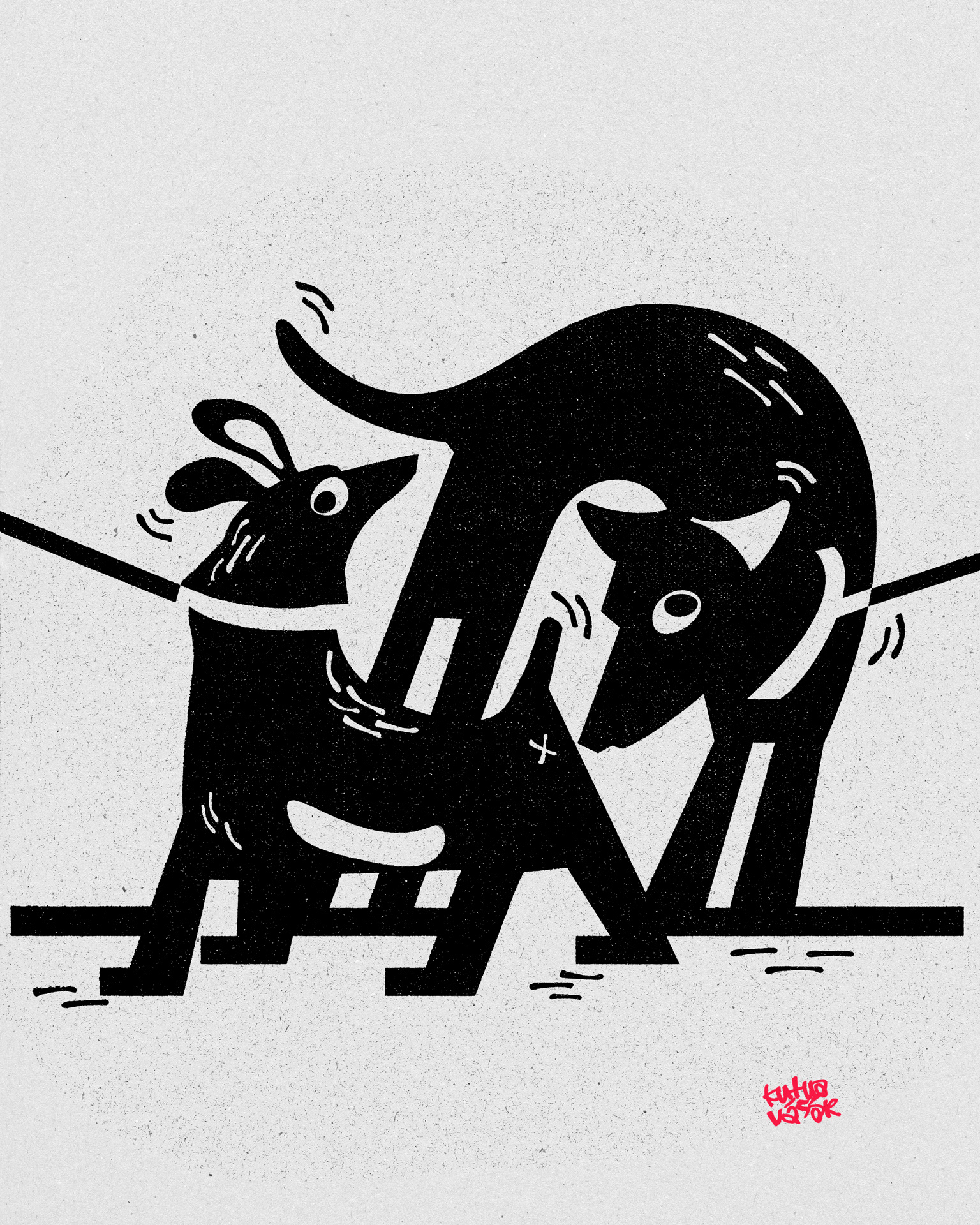 Dog Fair dog drawing dog fair drawing graphic design handdrawn illustration label design molnár péter winelabel