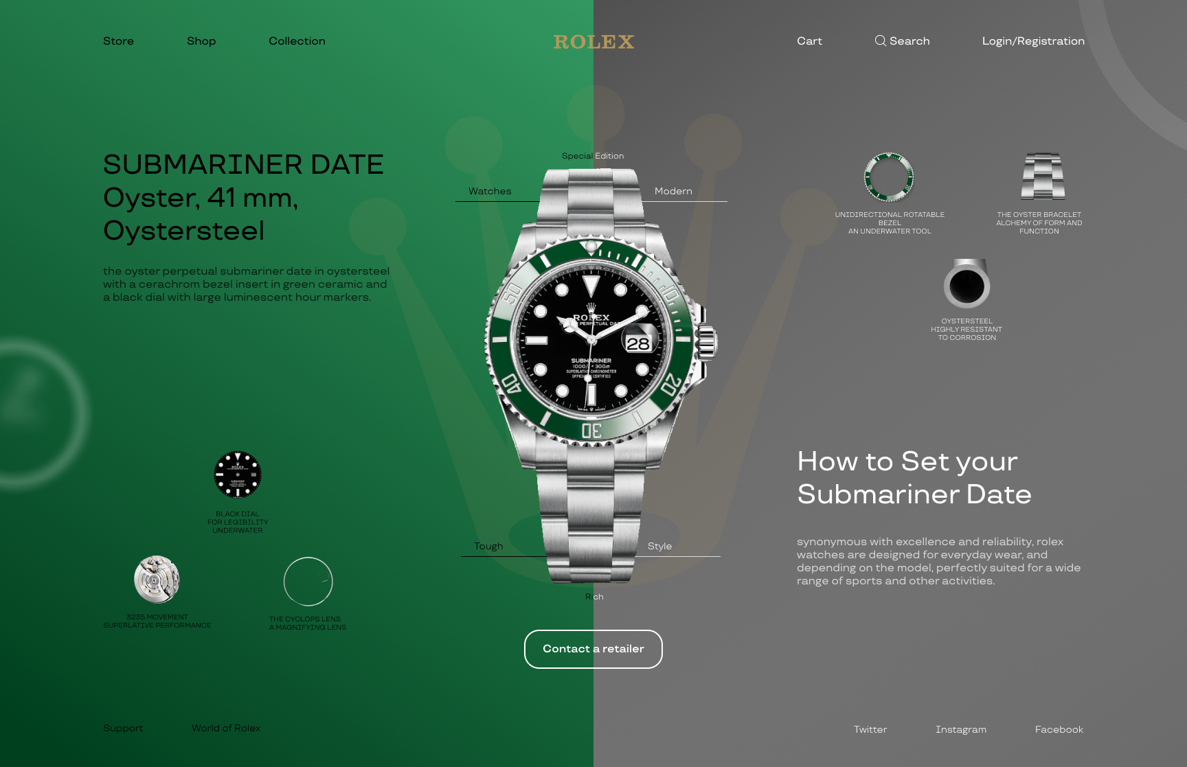 Example of Rolex UX/UI