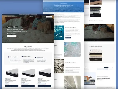 LOAFY – Luxury Mattress Website UX/UI Design better sleep case study ecommerce mattress sustainable uiux uiux design webdesign webdevelopnment website