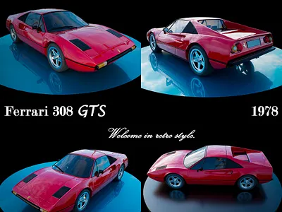 Ferrari 308 TBS 3d design graphic design