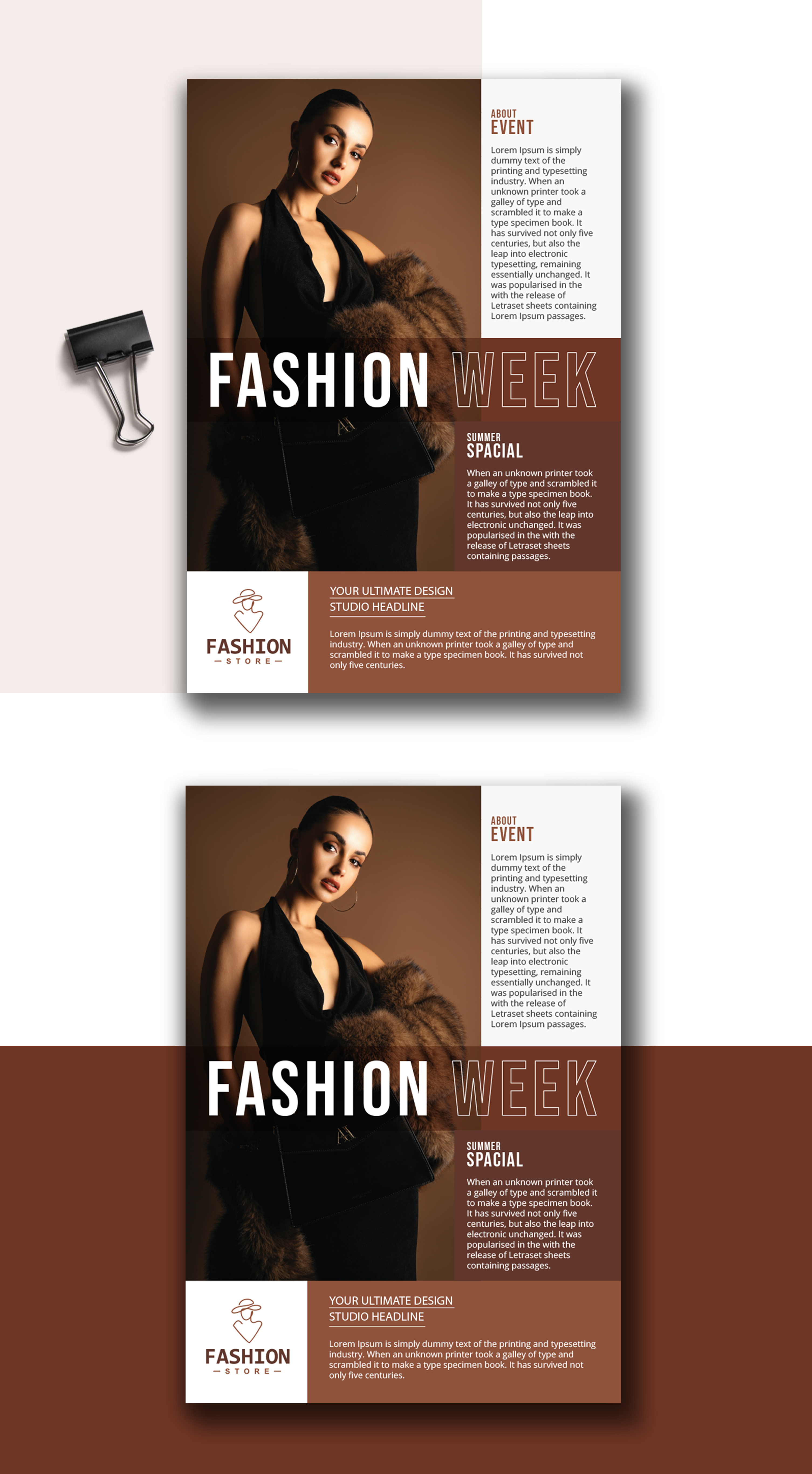 Fashion Week Event Flyer Design Template banner brochure event fashion flyer graphic design one pager poster template
