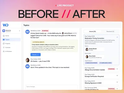 Healthcare Compliance Alert System Redesign adentris ai saas before vs after bottomlineux clinical clinical ai dashboard design fix healthcare medical nurses product design agency reporting saas saas design agency saasfactor startups ui ux design agency ux fix