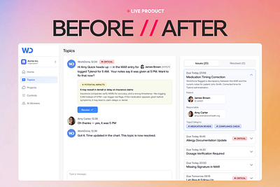 Healthcare Compliance Alert System Redesign adentris ai saas before vs after bottomlineux clinical clinical ai dashboard design fix healthcare medical nurses product design agency reporting saas saas design agency saasfactor startups ui ux design agency ux fix