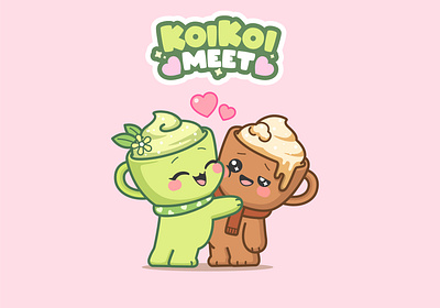 KoiKoi Meet Mascot Logo & Branding for Dating App brand identity branding cartoon cartoon logo couple couple cartoon cute cartoon cute kawaii cute logo dating logo illustration kawaii kawaii logo logo love cartoon mascot mascot app mascot kawaii mascot logo matcha logo