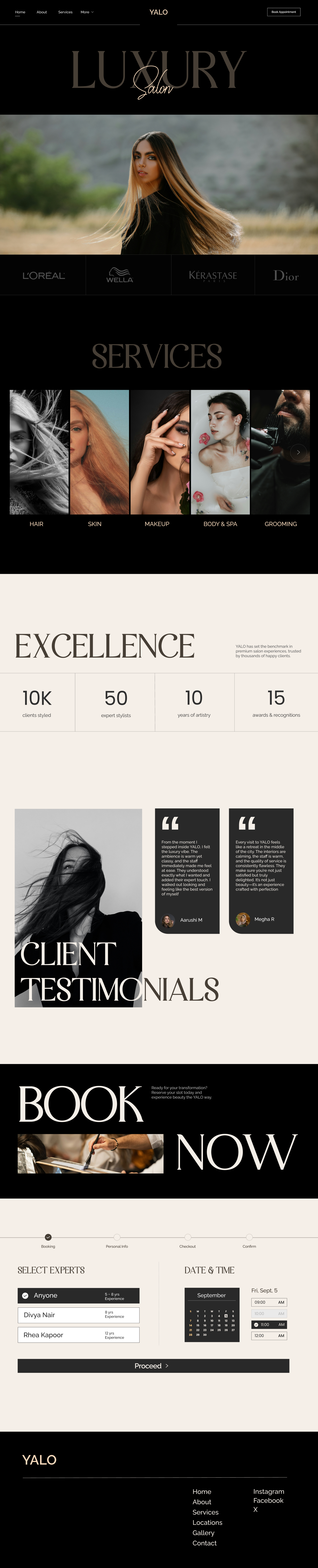 YALO – Luxury Salon Website Concept ecommerce ui