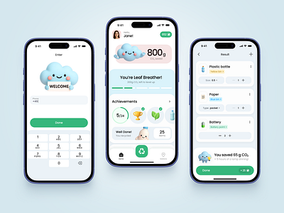 ♻️ Eco Tracker App — Recycle & Save CO₂ friendly interface