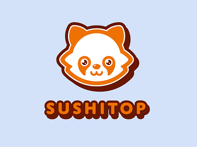 Sushitop tanuki branding food japanese logo sushi tanuki vector