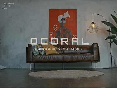 OCORAL Interior Design Studio Website aesthetic bold branding clean graphic design homepage interior minimalism modern onepage section site stylish subscribe ui user ux webdesign