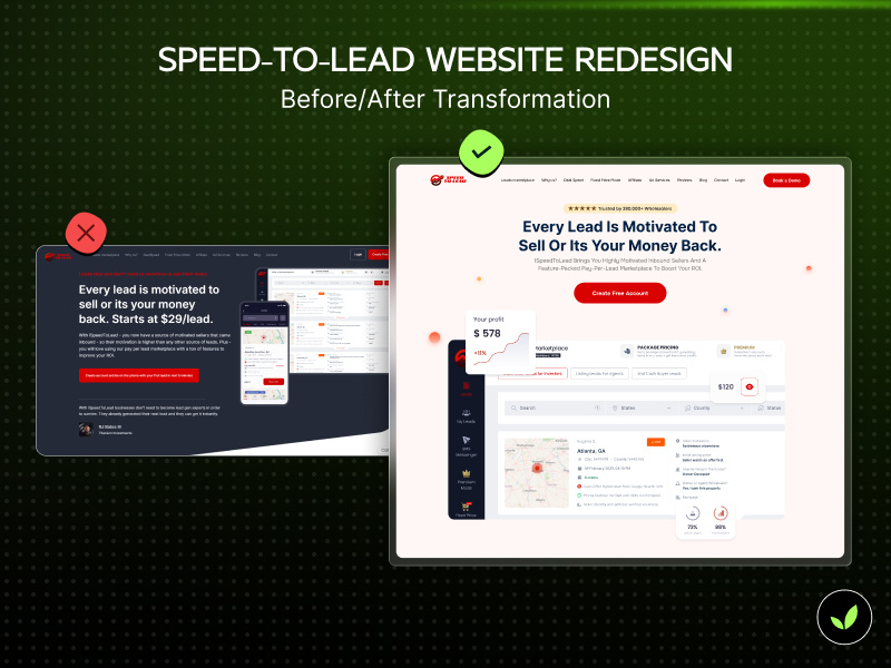 iSpeedToLead - Lead Generation SaaS Website Redesign conversion design ui