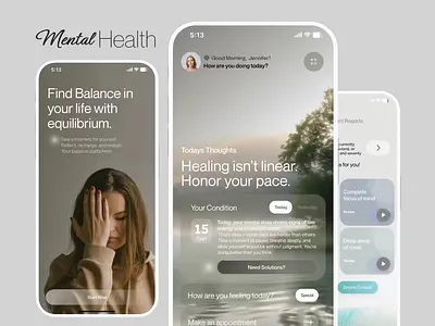 Mental Wellness App in your pocket 🫧 ai aiux appinterface branding designinspiration digitalwellness graphic design health healthtech logo mental health selfcareapp ui uiuxdesign userexperience wellnessapp