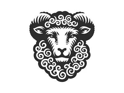 Beauty Sheep Logo animal beauty brand branding face for sale head horn logo mark nagual design sheep