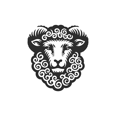 Beauty Sheep Logo animal beauty brand branding face for sale head horn logo mark nagual design sheep