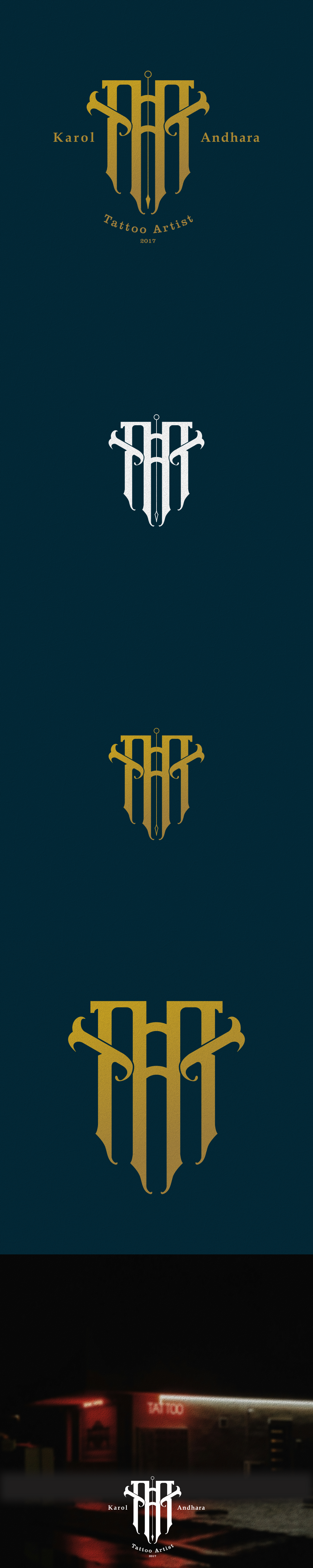 Karol Andhara Monogram Logo branding design graphic design illustration logo logotype monogramlogo tattoo tattooartist typography vector