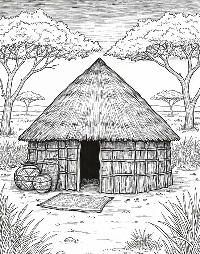 Black and white line art coloring page