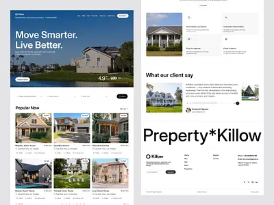 Real Estate Website for Killow 3d agent apartment architecture b2b building company home page house landing page minimalist product designer property real estate realestate uiux villa web design website design zihad