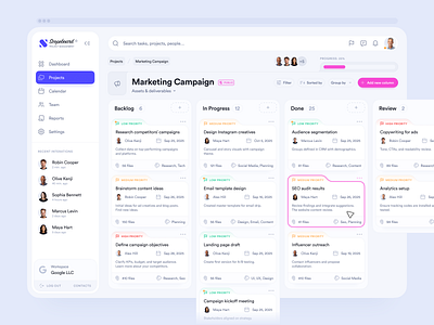 Project Page - Kanban Boards app asana dashboard design grid interface jira kanban list project management projects saas somethnig task management tasks trello ui ux web app workflow