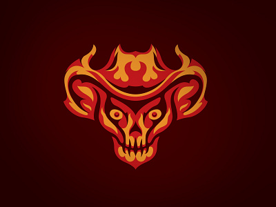 Western Fire cowboy design fire illustration illustrator logo skull vector