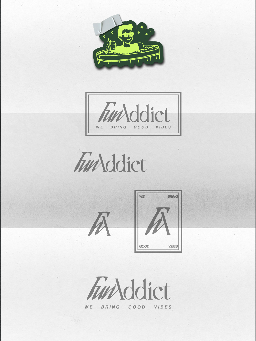 Logo Suite Fun Addict addict brand brand design branding clothe communication fun graphic design illustration illustrator logo maximal minimal suite logo summer typographie ui vector