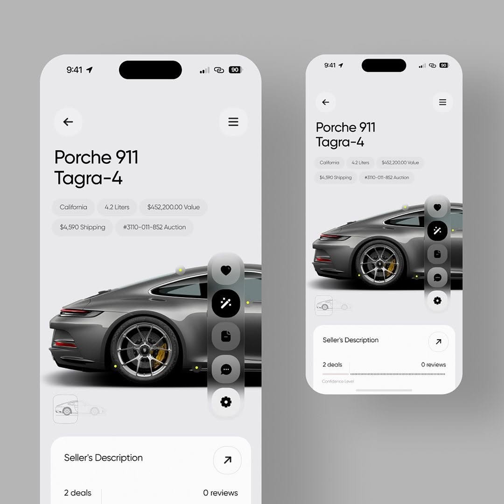Luxury Car Auction App UI aiapp aidesgn appdesign auctionapp automotivedesign branding carapp cleandesign darkmodeui designinspiration graphic design interfacedesign luxury car auction app ui minimalui mobileui ui uiux
