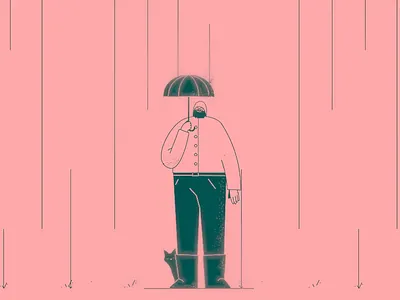 rainy summer 2d 2d animation animation balticsummer cat design gif illustration loop minimal motion graphics motiongraphics rain raincoat umbrella