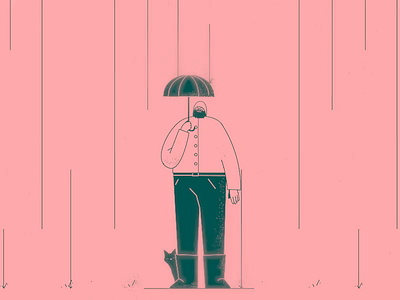 rainy summer 2d 2d animation animation balticsummer cat design gif illustration loop minimal motion graphics motiongraphics rain raincoat umbrella