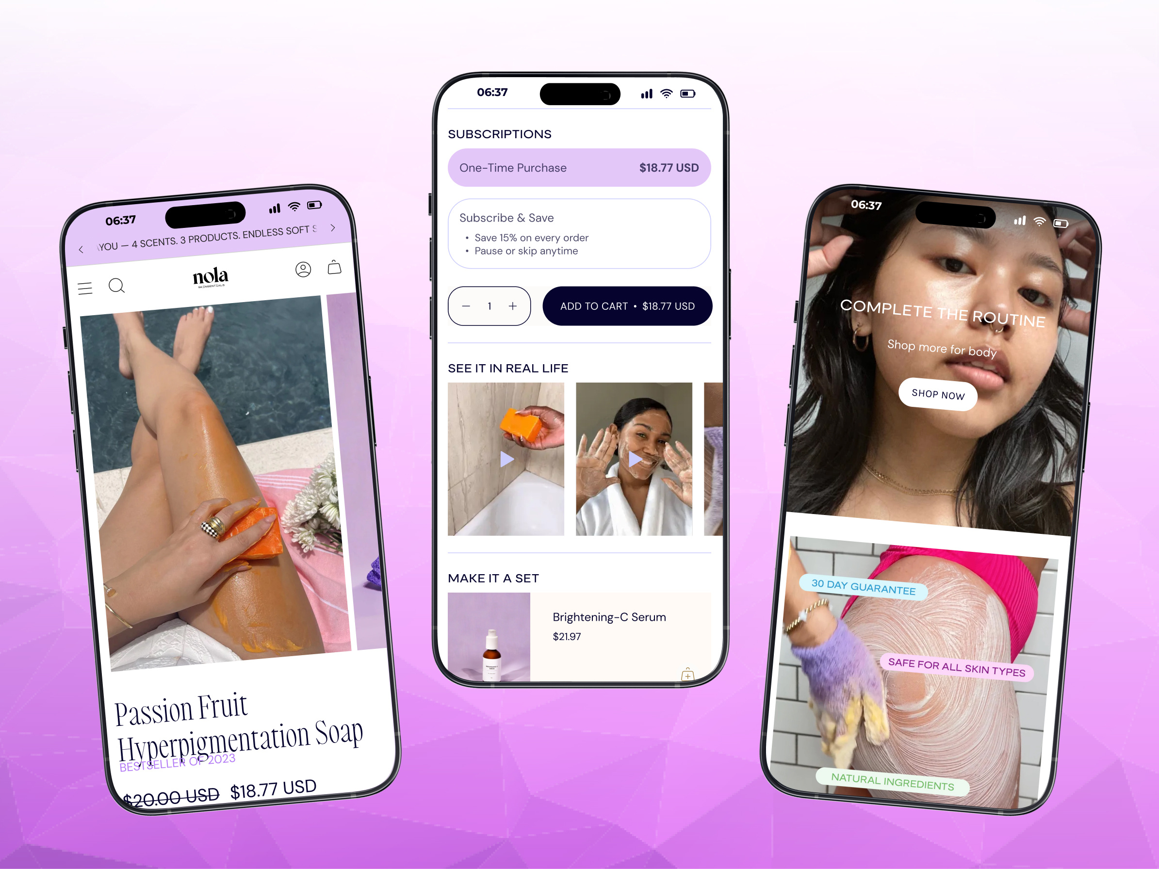 Example of Skincare Website Design