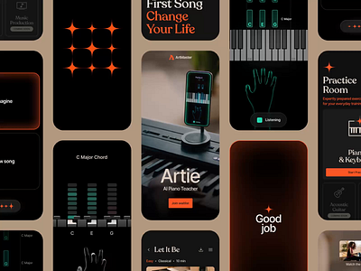 Artie: brand identity for the app 3d ai animation app branding digital experience graphic design identity illustration logo motion graphics piano teacher ui ux website