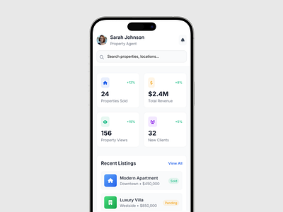 EstateEdge – Smarter Sales, Stronger Connections dashboard graphic design mobileapp ui uidesign uiux
