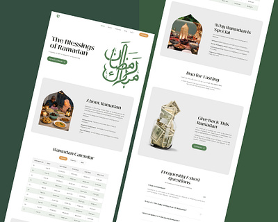 Ramadan Website UI/UX Design creative ui new website newui ramadan kareem ramadan website trending ui uiux