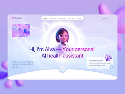 Medicine | Health Companion | HealthCare | Landing Page ai landing page animation digital care doctor futuristic health healthcare landing page design medical medicine mental health mental wellness modern design product design telemedicine ui ux web design web interface design website design wellness