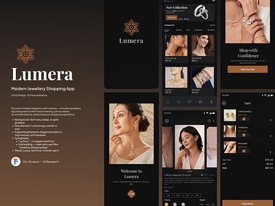 Modern Jewellery Shopping App app concept app ui brand identity clean design e commerce app figma design interface design jewellery app luxury design minimal design mobile app design modern ui product design shopping app ui ui design user experience ux design visual design